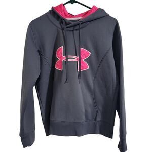 Under Armour Hoodie Womens Breast Cancer Awareness Grey Hot Pink Medium